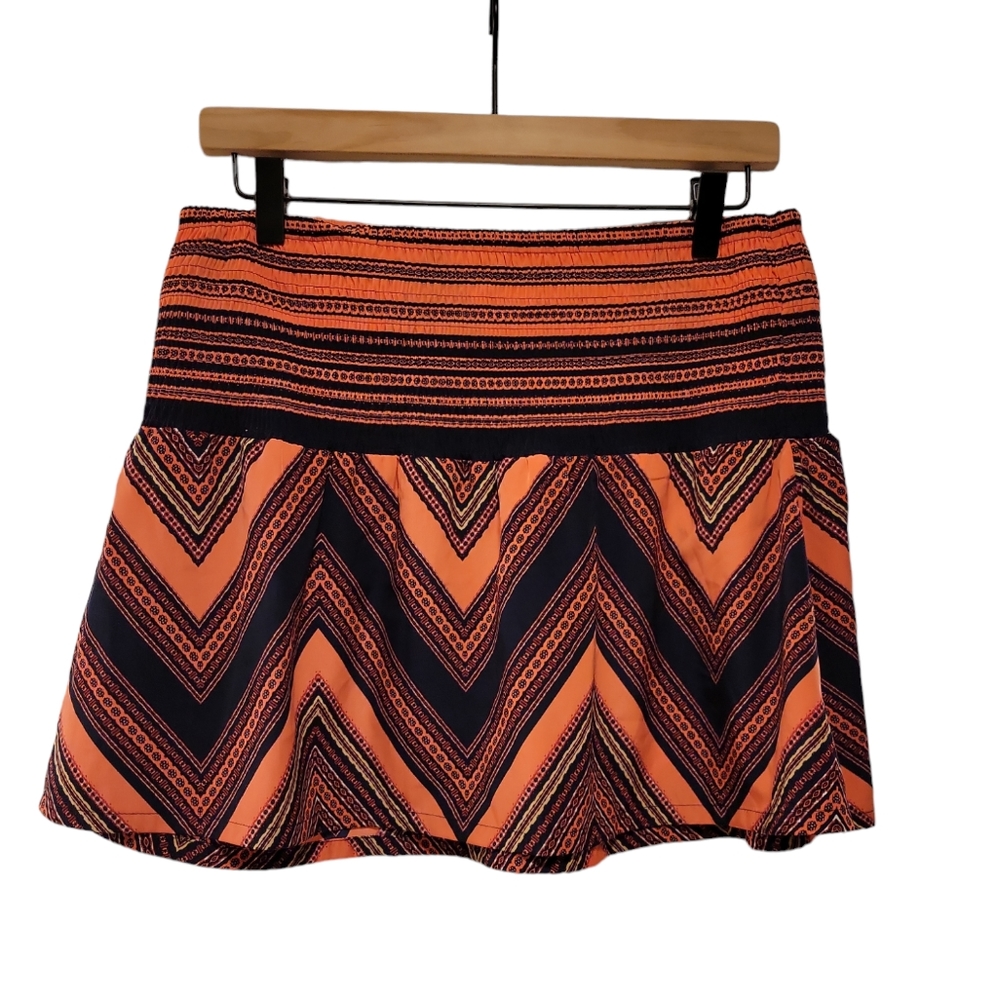 Express, Skirt, Elastic Waist, Boho Print, Mini Skirt, Silky Feeling, Women's Md